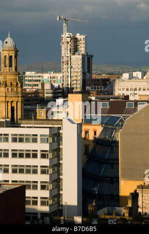 Vista sui tetti del centro della città, Manchester, Inghilterra, Regno Unito Foto Stock