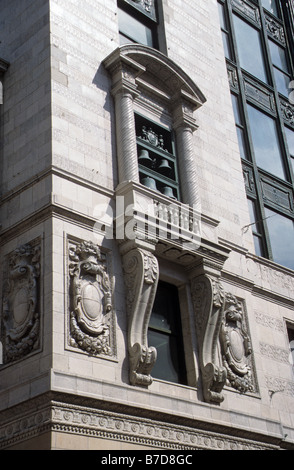 Boston, Massa, dettagli architettonici di Filene's Department store edificio. Foto Stock