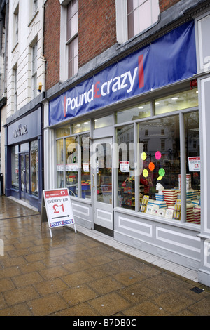 Pound Crazy Shop Foto Stock