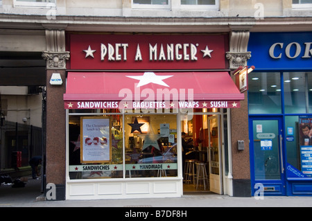 Pret a Manger su London Wall, City of London Foto Stock