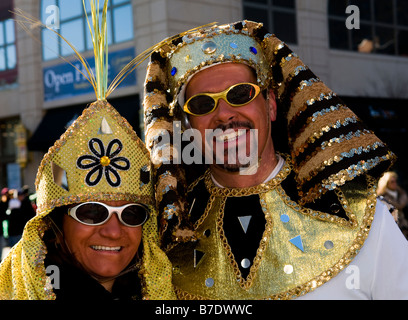 Il famoso Mummers parade su Broad Street a Filadelfia Foto Stock