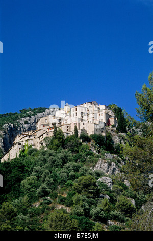 Medieval borgo arroccato di Peillon accanto al francese sulla Costa Azzurra Foto Stock