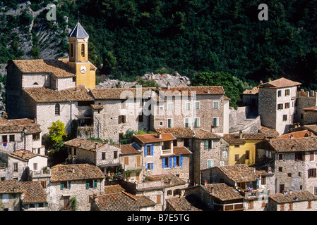 Medieval borgo arroccato di Peillon accanto al francese sulla Costa Azzurra Foto Stock