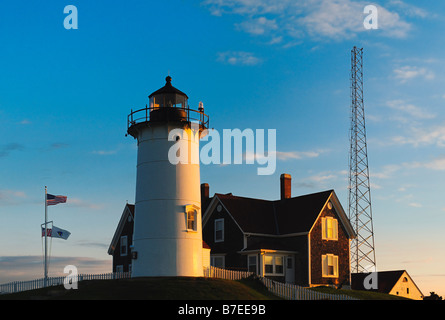 Punto Nobska Luce, Woods Hole, Cape Cod, Massachusetts, STATI UNITI D'AMERICA Foto Stock