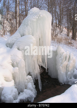Congelati martinetto idraulico a Tindiorg, Võru County, Estonia, Europa Foto Stock