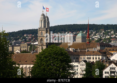 GROSSMUNSTER (grande MINSTER) ZURIGO SVIZZERA ZURIGO SVIZZERA 20 Giugno 2008 Foto Stock