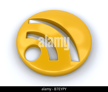 3D render di un simbolo RSS Foto Stock