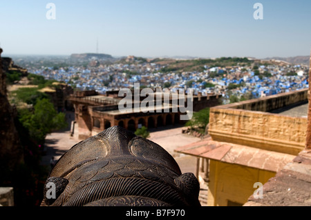 Meherangarh Fort. Jodhpur. Il Rajasthan. India. Foto Stock