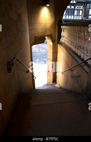 Ingresso al Watergate righe e Bridge Street, Chester Foto Stock