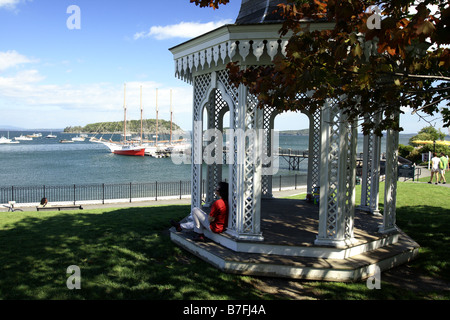 Gazebo in Bar Harbor maine usa Foto Stock
