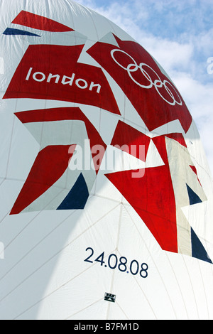 Olimpiadi di Londra 2012 logo visualizzato su uno spinnaker Foto Stock