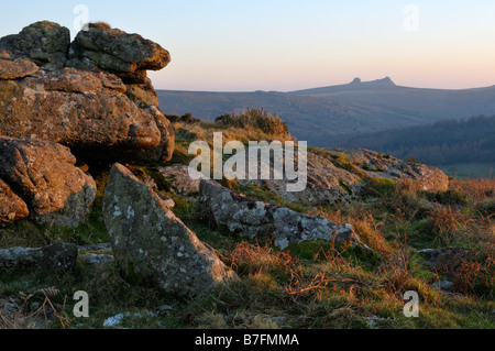 Vista verso Haytor Rocks su Dartmoor Foto Stock