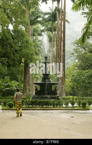 Fontana nel Giardino Botanico adottate potrebbero Rio de Janeiro in Brasile Foto Stock