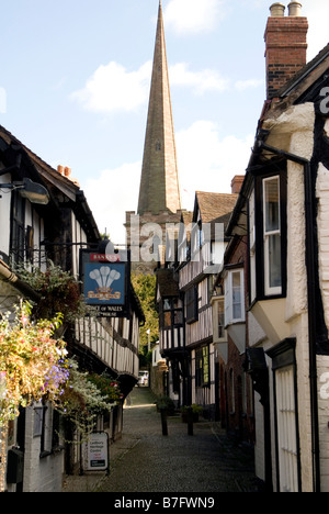 Chiesa parrocchiale oltre Church Lane , Ledbury , Herefordshire , Inghilterra Foto Stock