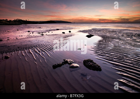 Colwell Bay al tramonto, Isola di Wight Foto Stock