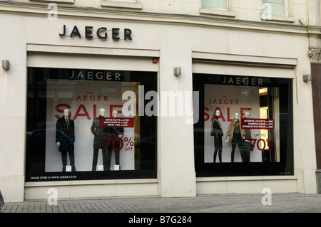 Un Jaeger Mostra finestra, Knightsbrige, Londra Foto Stock