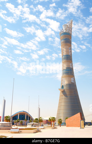 Al di fuori di Khalifa sports stadium di Doha in Qatar Medio Oriente Foto Stock