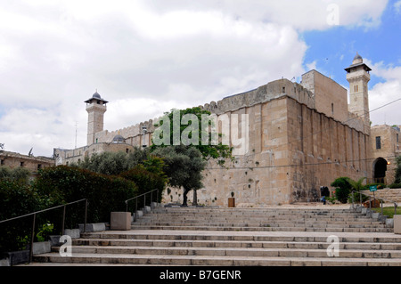 La Grotta dei Padri (Machpela), un grande complesso religioso tra cui la tomba di Abramo a Hebron, Palestina. Foto Stock