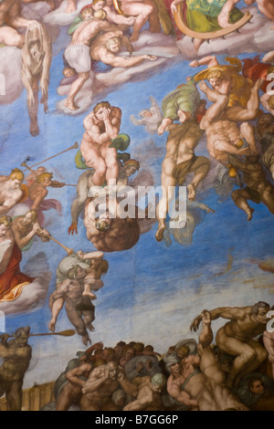 Sentenza Endgame. Dettaglio da Michelangelo per il Giudizio Universale Foto Stock