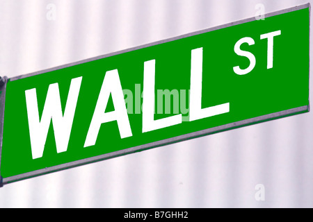 Wall Street strada segno nella città di New York Foto Stock