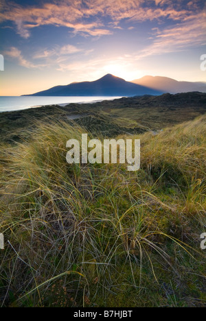 Irlandese immagine del paesaggio di dune, la spiaggia e la costa a Murlough Beach, Dundrum Bay, Newcastle, County Down, Irlanda del Nord Foto Stock