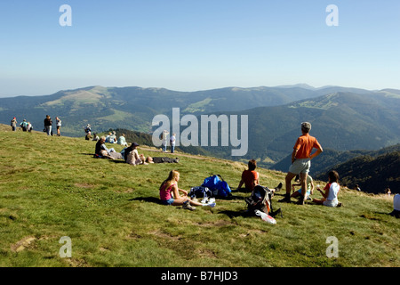 Il Hohneck è la terza più alta montagna del Vosges con 1363 m Foto Stock