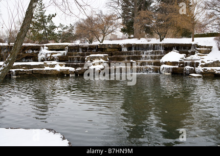 Un flusso di Franklin Park in inverno Foto Stock