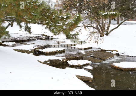 Un flusso di Franklin Park in inverno Foto Stock