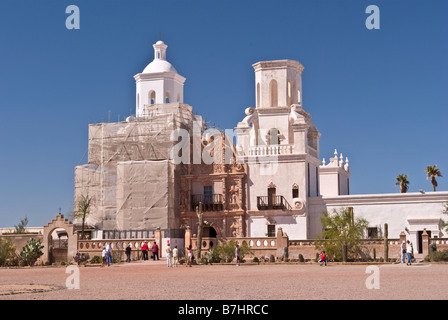 Stati Uniti d'America, Arizona, San Saverio la missione di San Xavier del Bac architettura coloniale Spagnola Foto Stock