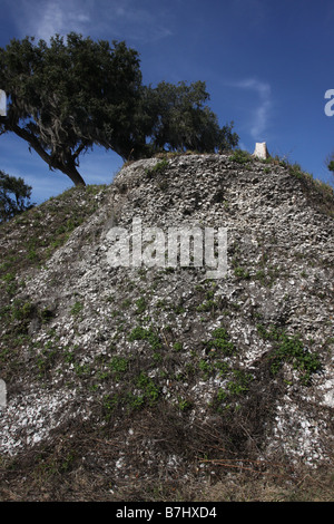 Crystal River Archeologico Parco Statale Temple Mound danni shell tumulo indiano Florida Foto Stock