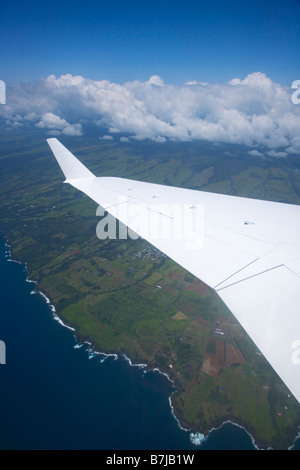 Ala di aeroplano sulla costa hawaiana Hawaii USA Foto Stock