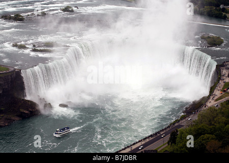 Cascate Horseshoe, Niagara Falls, Canada e Stati Uniti d'America confine Foto Stock