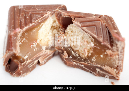 Primo piano di cioccolata con biscotti e caramelle mou morbida Foto Stock