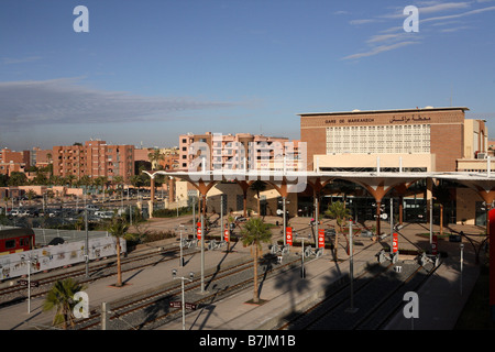 La nuova stazione ferroviaria centrale a Marrakech Foto Stock