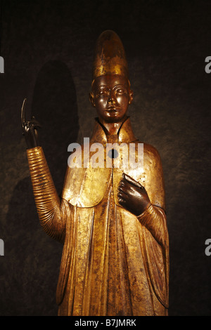 La statua di Papa Bonifacio VIII, Museo Civico Medievale, Museo Medievale, Bologna, Italia Foto Stock