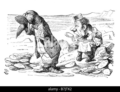 Il Tricheco e il Legnaiuolo, Alice attraverso il Looking Glass Illustrazione da Sir John Tenniel 1820 al 1914 Foto Stock