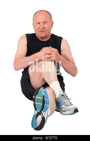 Senior l'uomo. Stretching Foto Stock