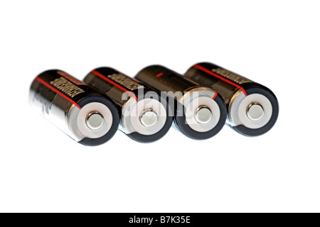 Quattro batterie ricaricabili macro fuori taglio Foto Stock