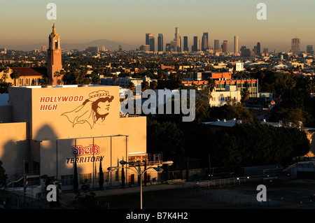 Sunset high school di hollywood los angeles city california iconico Edificio di riferimento Foto Stock