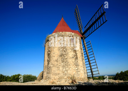 Alphonse Daudet il mulino a vento a Fontvieille, Francia Foto Stock