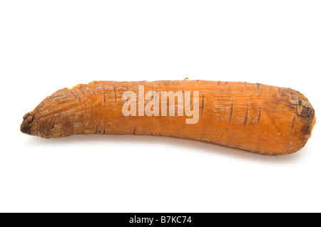 Oggetto su alimento bianco carota lessata Foto Stock