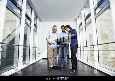 Uomini che lavorano su un progetto Foto Stock
