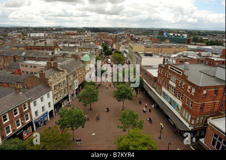 Antenna di elevata vista generale su Carlisle city centre Foto Stock