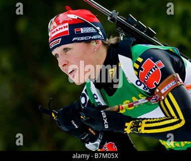 Magdalena Neuner Wallgau Weltcup Biathlon Verfolgung Frauen M nner Ruhpolding 18 1 2009 Foto Stock