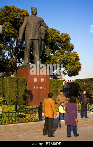 Il presidente Mao statua sul Bund Shanghai Cina Asia Foto Stock