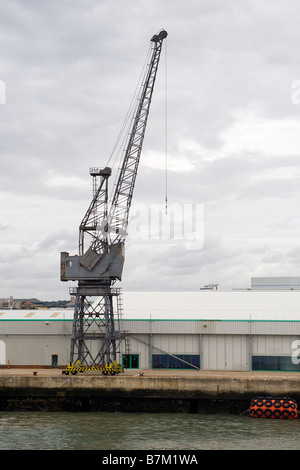 Gru di banchina presso il terminal delle navi da crociera e Southampton Inghilterra, Regno Unito. Foto Stock