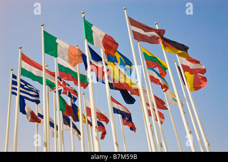 Gruppo internazionale di bandiere nazionali Foto Stock