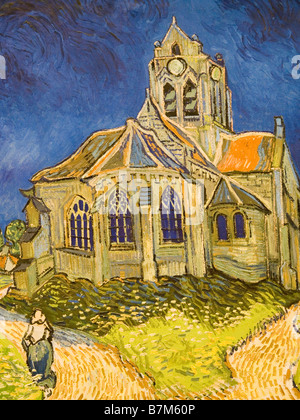 La Chiesa al Auvers-Sur-Oise, di Vincent Van Gogh, al Musee D'Orsay a Parigi, Francia Europa Foto Stock