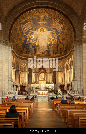 Interno della Basilica del Sacre Coeur di Montmartre Foto Stock