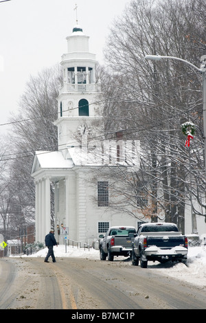 Windsor, Vermont on a typical winter scene. Foto Stock